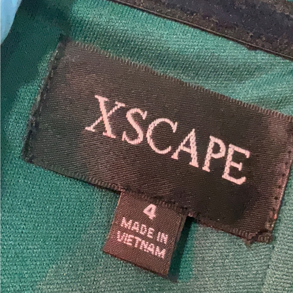 Xscape Off-Shoulder Green Dress - Picture 3 of 6